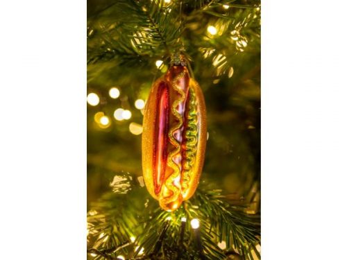 V Ornament multi hotdog h12cm