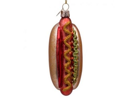 V Ornament multi hotdog h12cm