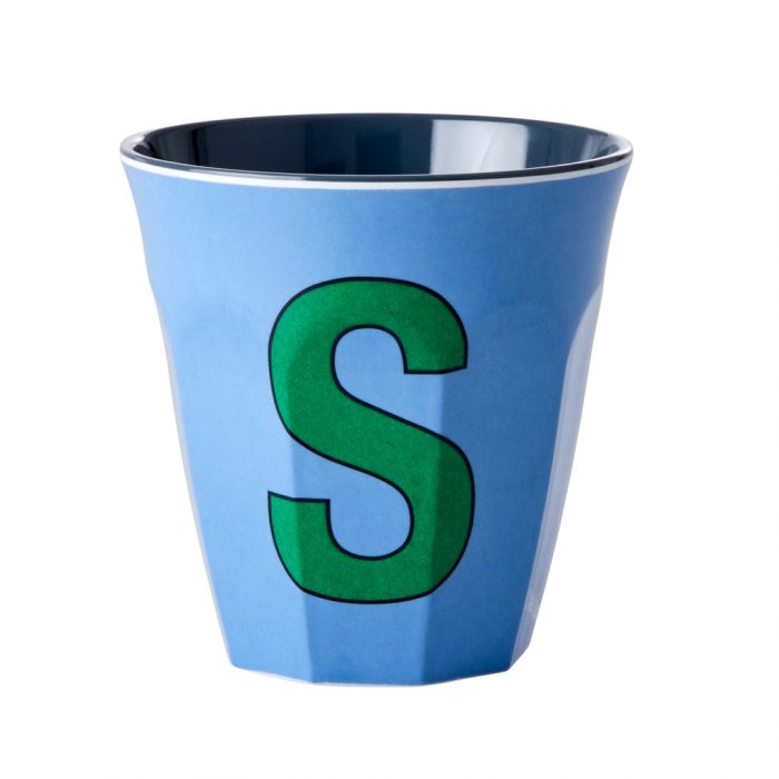 Rice cup M alfabet S blauw