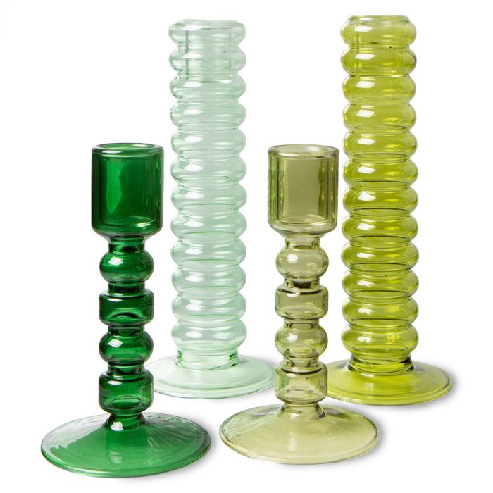 The Emeralds candleholder glass L Lime green