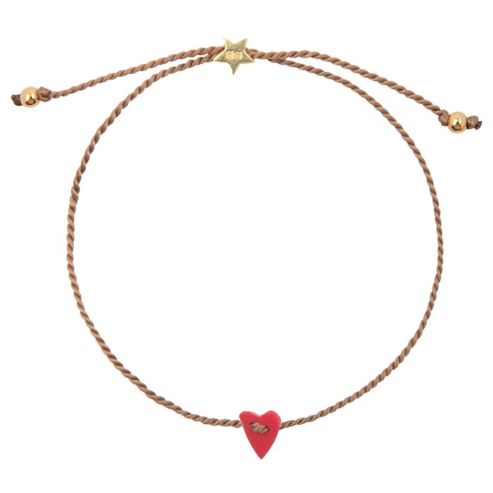 BB Heart Bracelet Gold Red