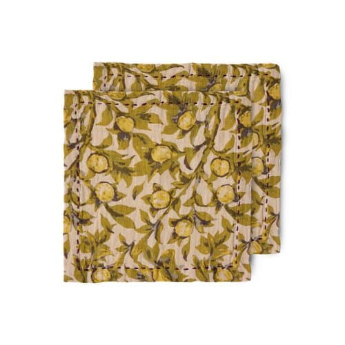 HK Cotton Napkins Med. Olive set/2