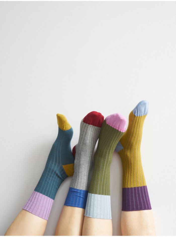 La Cerise socks Yvette Savora 36/38 paars/oker/blauw