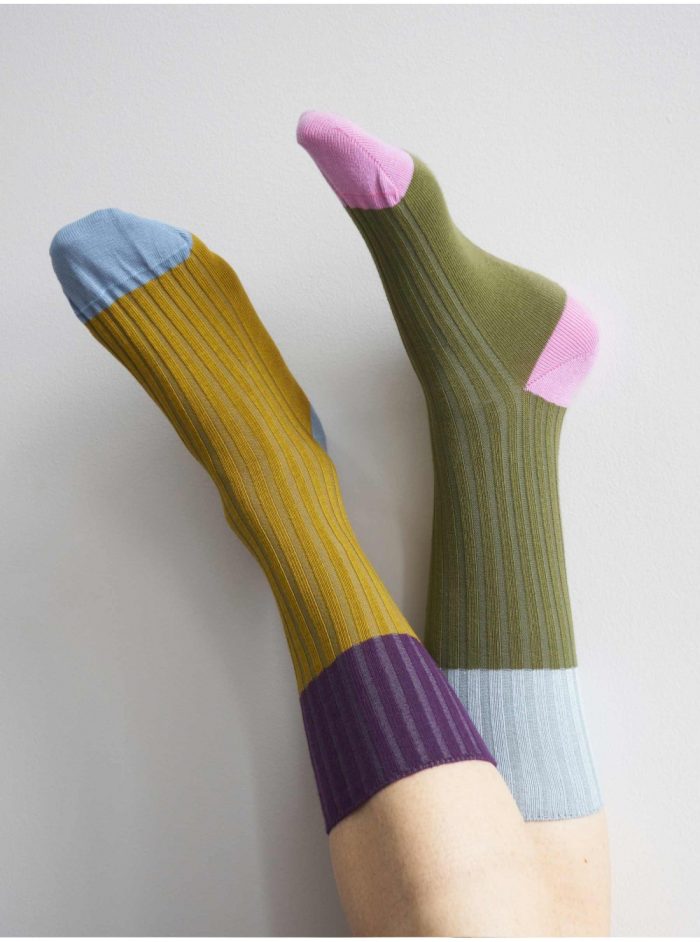 La Cerise socks Yvette Savora 39/41 paars/oker/blauw
