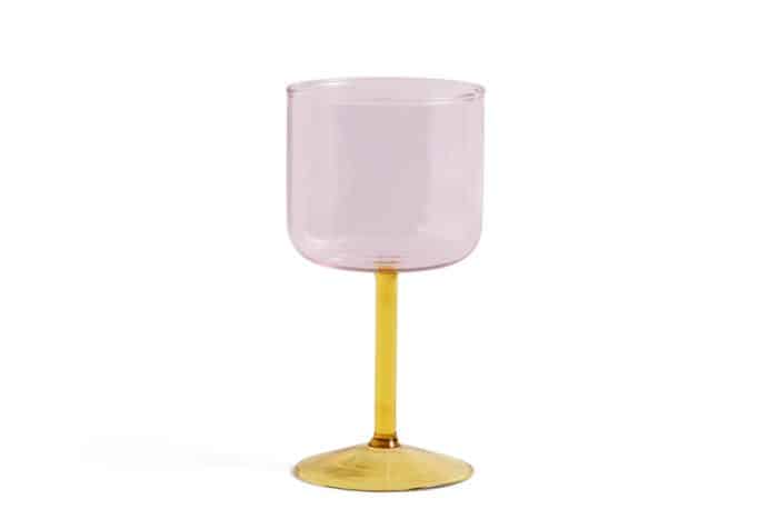 HAY Tint Wine Glass set 2 pink yellow