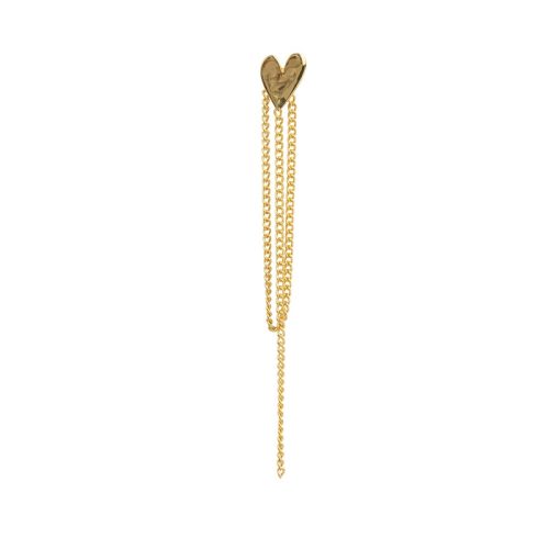 BB earring Heart Chain stud gold plated (1)