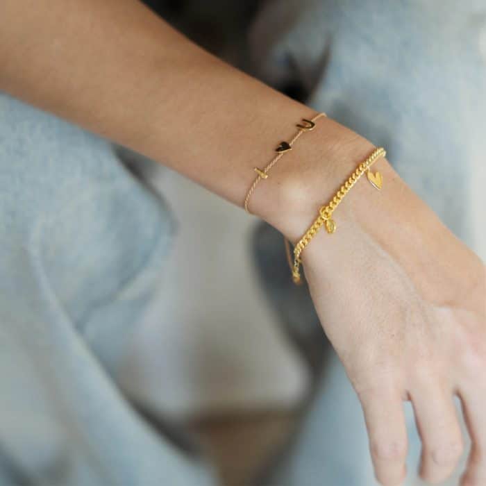 BB Bracelet I Love You rope gold plated