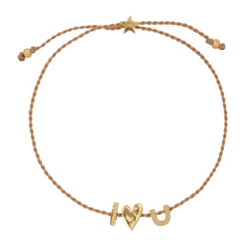 BB Bracelet I Love You rope gold plated