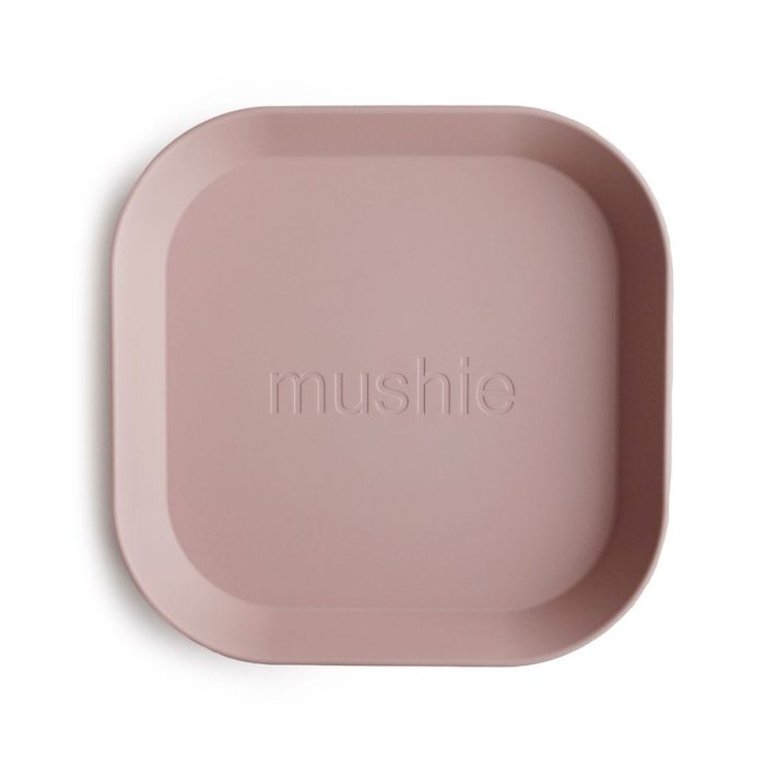 Mushie Plates square Blush set/2