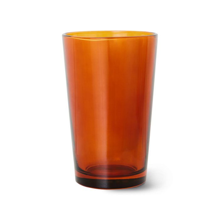 HK 70's tea glasses amber brown set/4