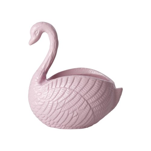 Rice Metal flower pot Swan Pink Large