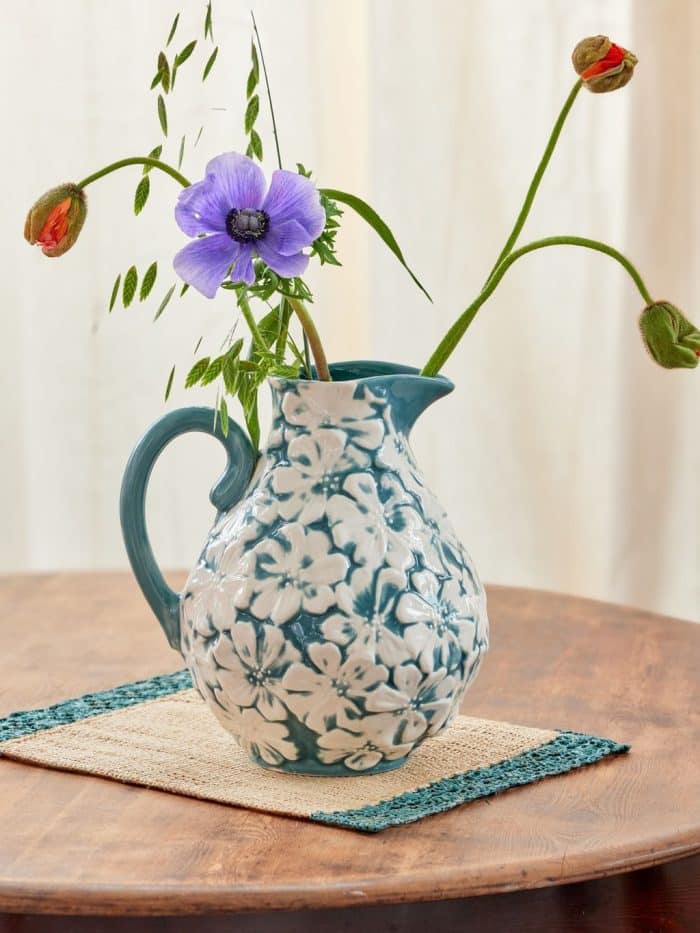 Rice Ceramic FlowerJug Perfect Green