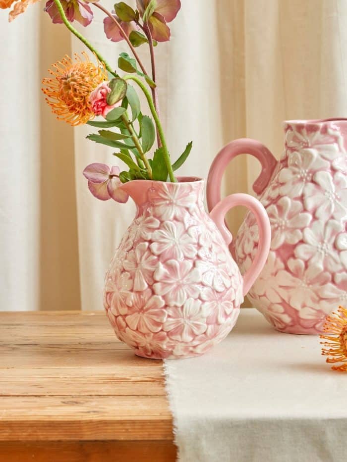 Rice Ceramic FlowerJug Perfect Pink Medium