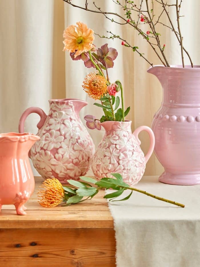 Rice Ceramic FlowerJug Perfect Pink Medium