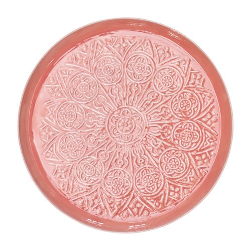 Rice Metal Round Tray Cute Coral