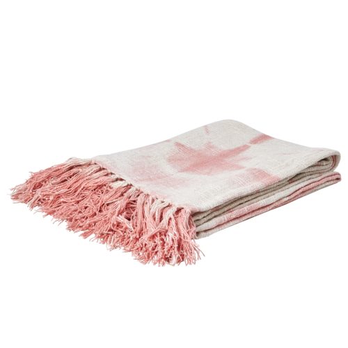 Rice cotton Slub Tie & Dye Throw soft pink