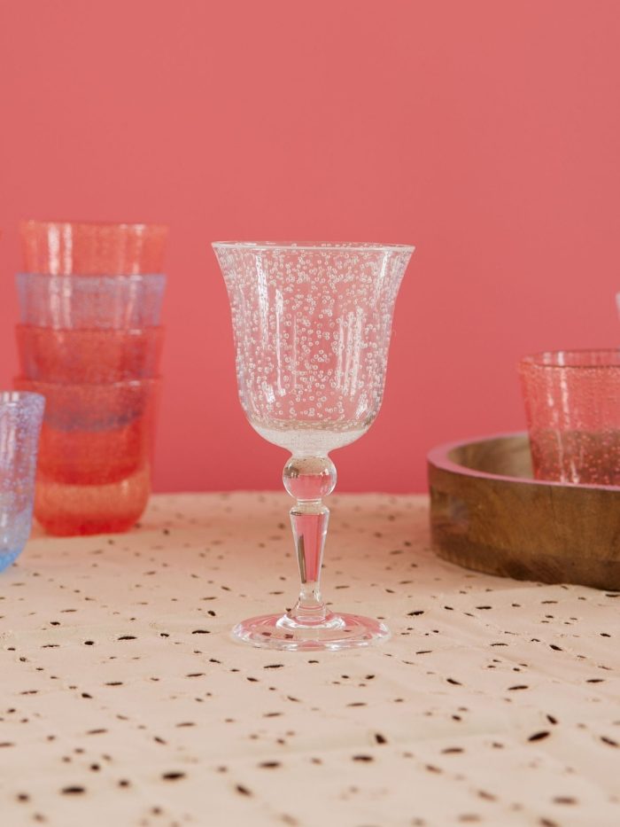 Acrylic Wine Glass - clear - Bubble Design