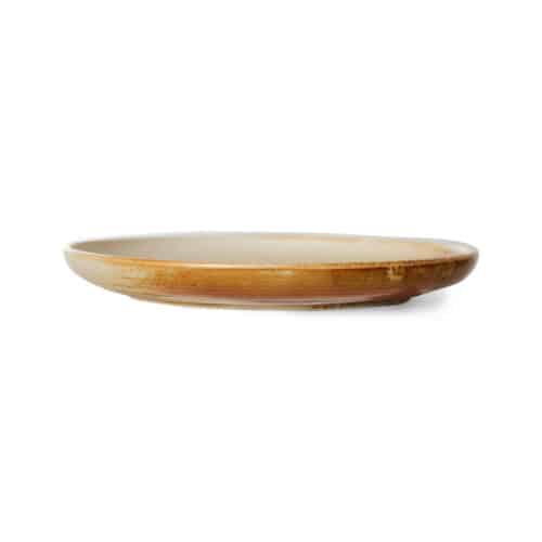 HK Chef's Ceramics Side Plate Rustic cream brown