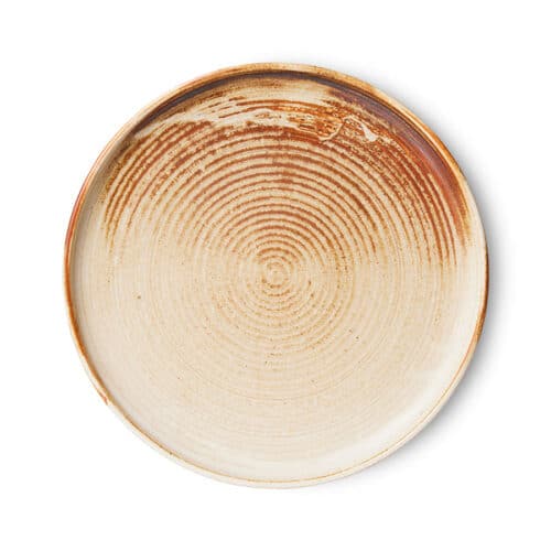 HK Chef's Ceramics Side Plate Rustic cream brown