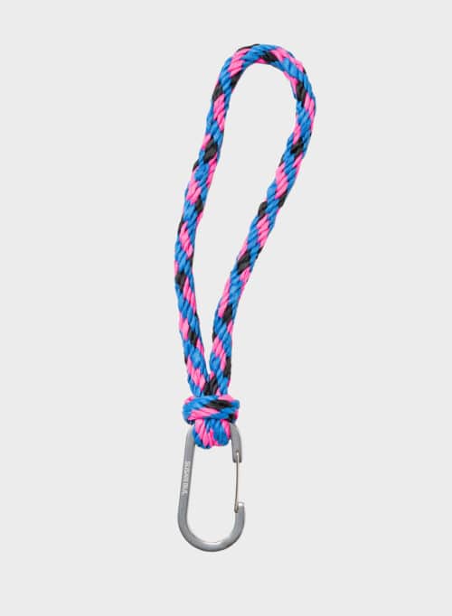 Susan Bijl Kumihimo Keychain Blueback & fluo Pink