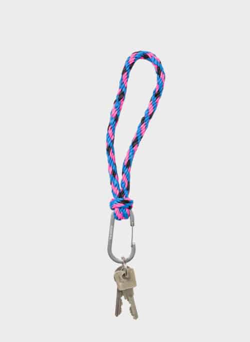 Susan Bijl Kumihimo Keychain Blueback & fluo Pink