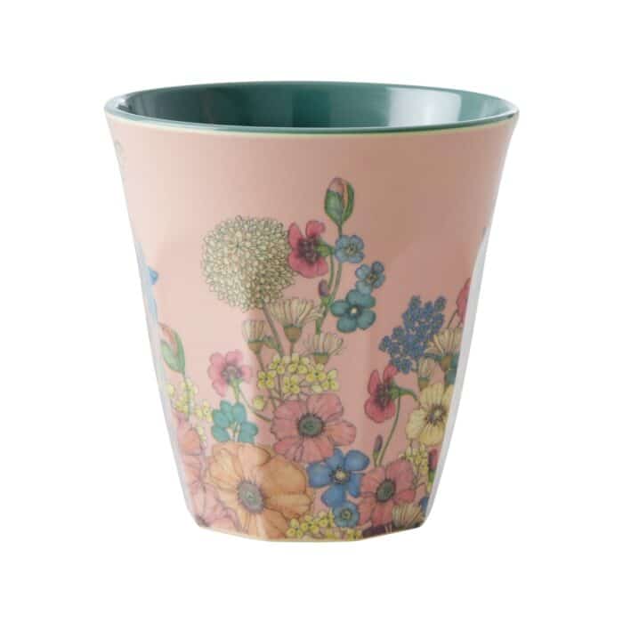 Rice cup M Selma Flower Collage Pink