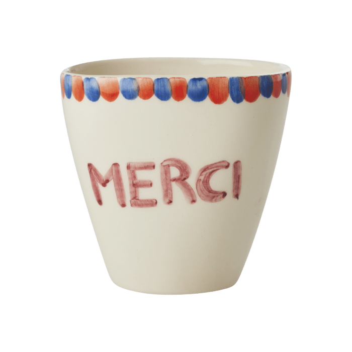 Beker ovaal - Hand-painted MERCI