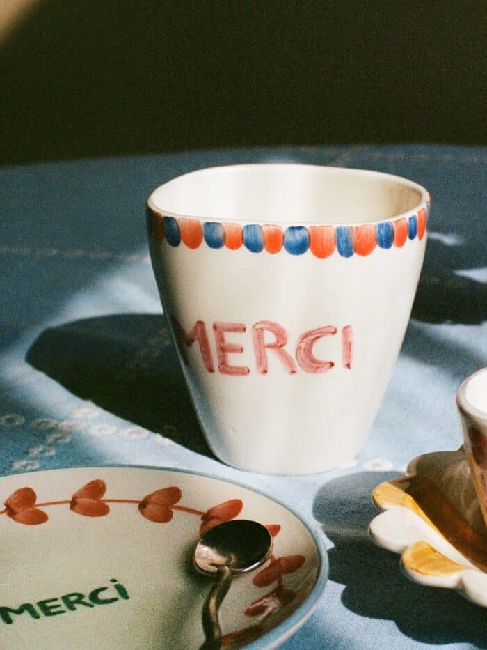 Beker ovaal - Hand-painted MERCI