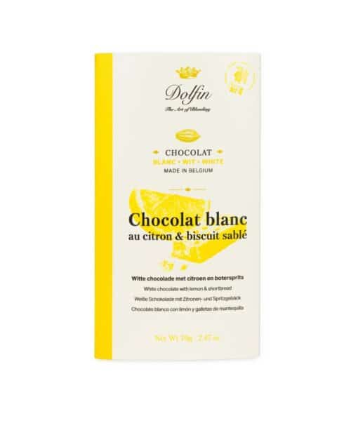 Dolfin Witte chocolade met citroen en zandkoekjes