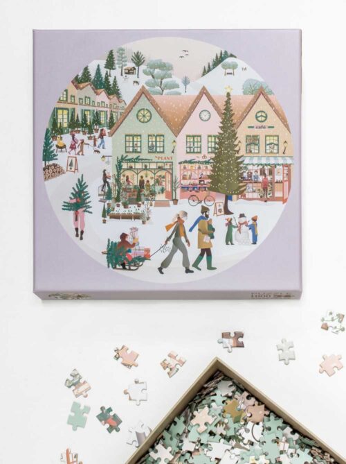 Puzzel White Christmas rond 1000 stukjes