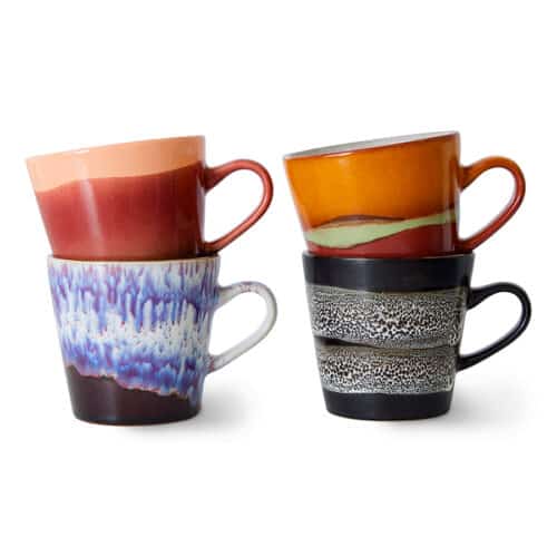 70's Ceramic Amercano mugs set/4 Friction