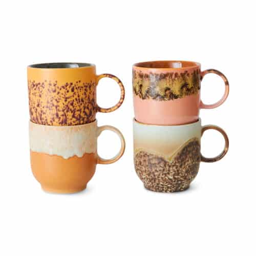 70's Ceramics Coffee Mugs Cape set/4