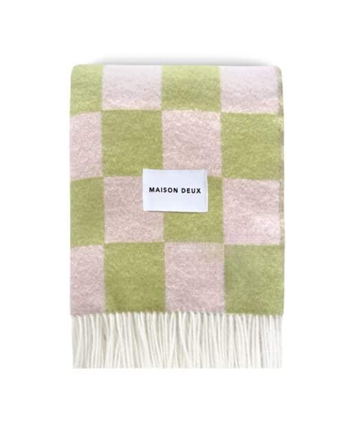 Checkerboard Blanket Kiwi Roze