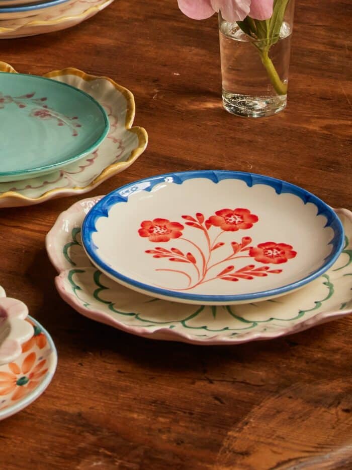 Gebaksbordje - Crème - Hand-painted Vintage Flower