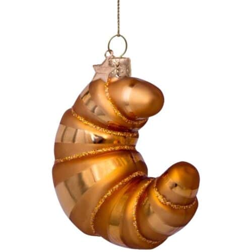 Glazen kerstdecoratie croissant