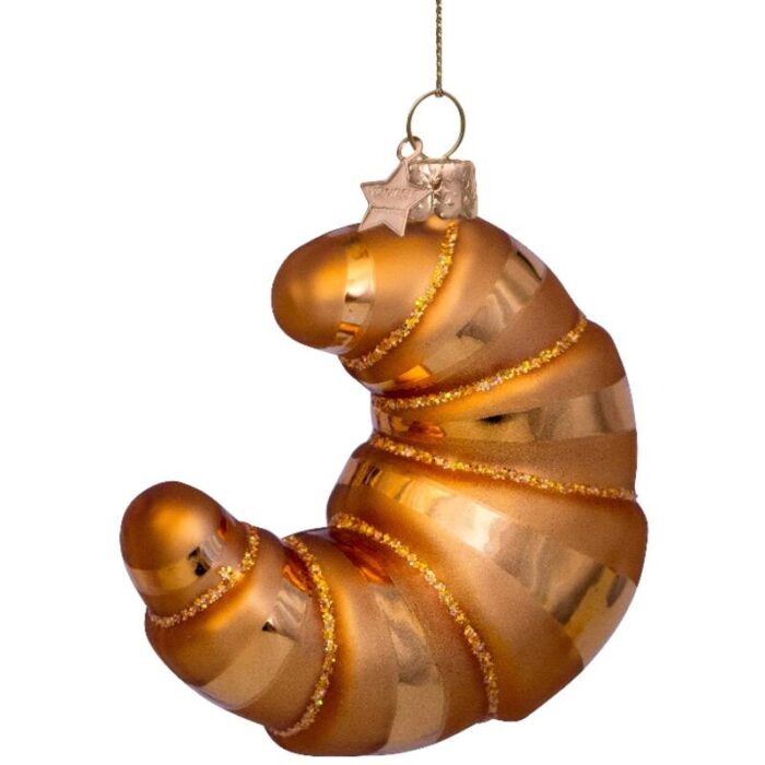 Glazen kerstdecoratie croissant