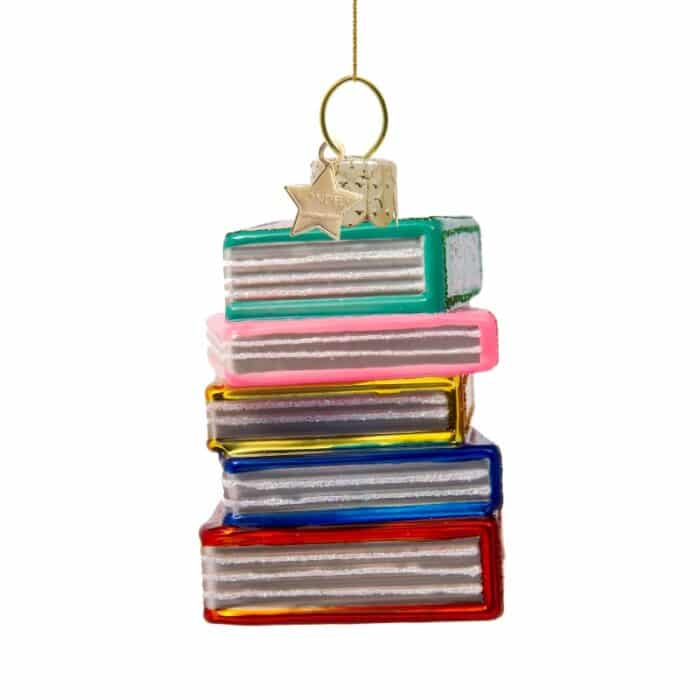 Glazen kerstdecoratie hanger Boeken