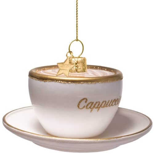 Glazen kerstdecoratie hanger Cappuccino