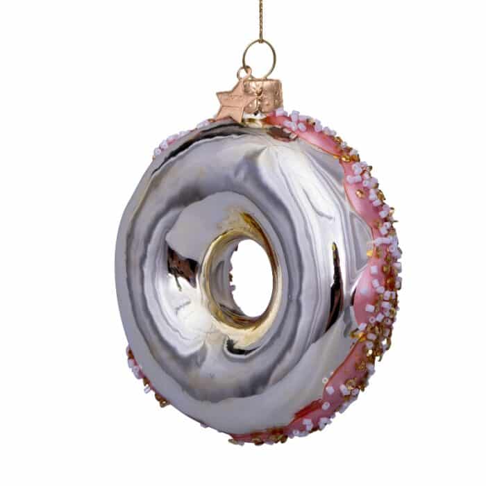 Glazen kerstdecoratie hanger Donut