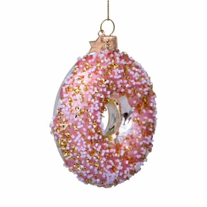 Glazen kerstdecoratie hanger Donut