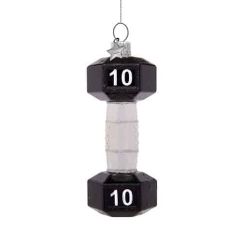 Glazen kerstdecoratie hanger Dumbbell