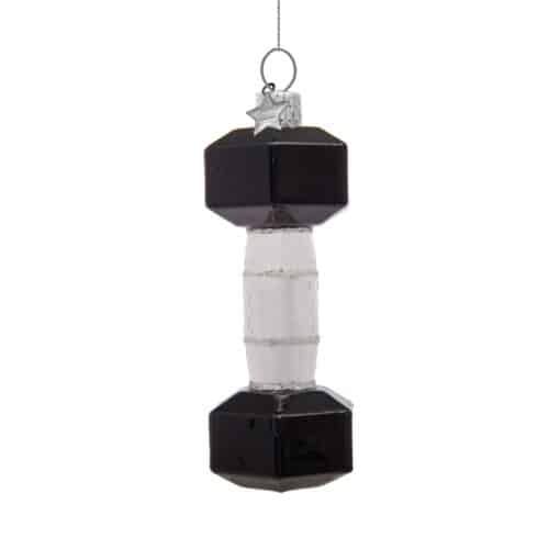 Glazen kerstdecoratie hanger Dumbbell