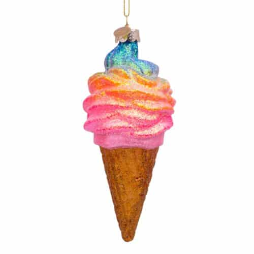 Glazen kerstdecoratie hanger Icecream Rainbow