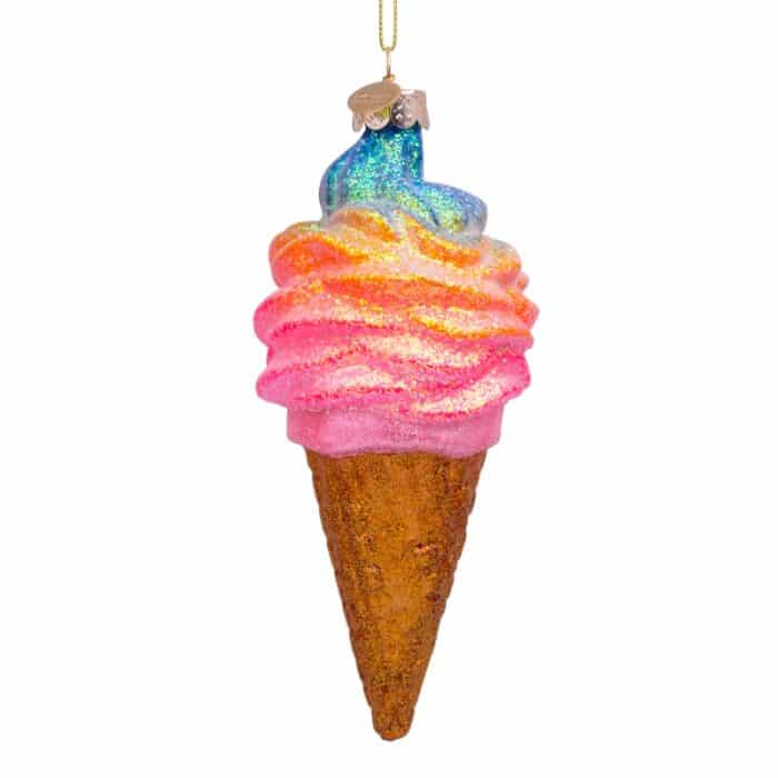 Glazen kerstdecoratie hanger Icecream Rainbow