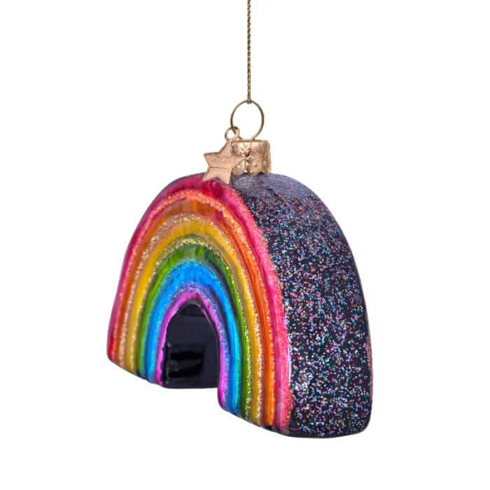 Glazen kerstdecoratie hanger Regenboog