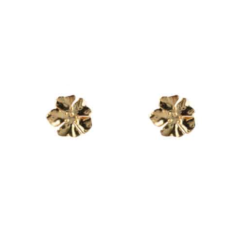 Oorstekers Folded Flower medium goud