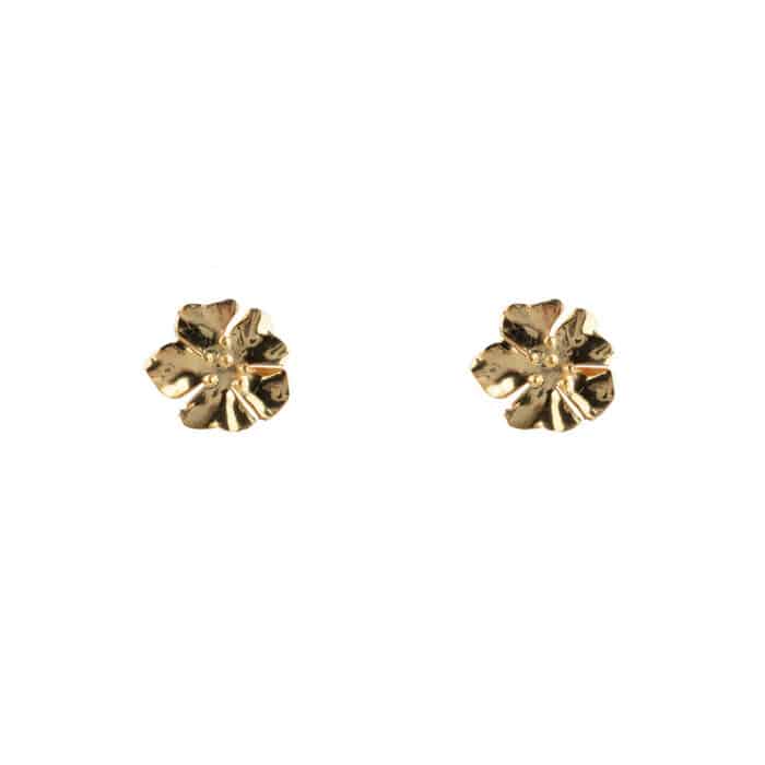 Oorstekers Folded Flower medium goud