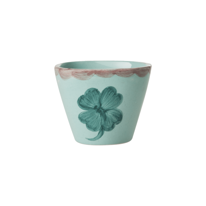 Ovaal Espresso kopje - Hand-painted Good Luck Clover