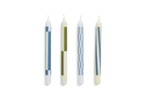 Pattern Candle set/4 green&blues