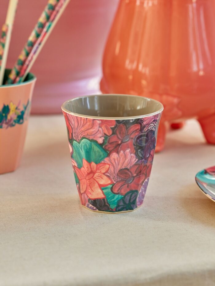 Rice melamine cup Forest Flower